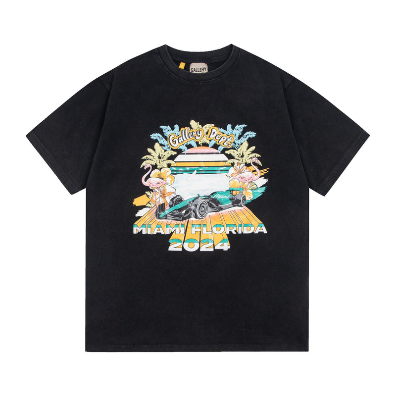 Gallery Dept T-Shirt Racing Alphabet Washed Short Sleeve T-Shirt