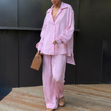 Women Co-Ords Casual Straight Pants Loose Fashion