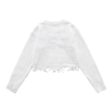 Women Sweater Ripped Knitted Sweater Loose