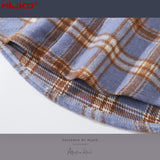 MIJKO Mens Jacket Plaid Long Sleeve Wool Shirt