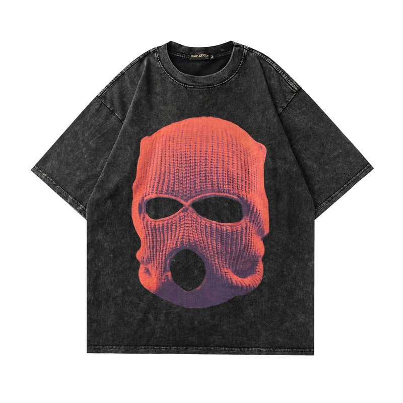 Men T-shirt Printed Half Sleeve T-shirt Retro Short Sleeve T-shirt