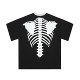 Kapital T Shirt Pingtian Hehong Men's and Women's Loose Skeleton Distressed Color Matching Short Sleeve Half Sleeve T-shirt