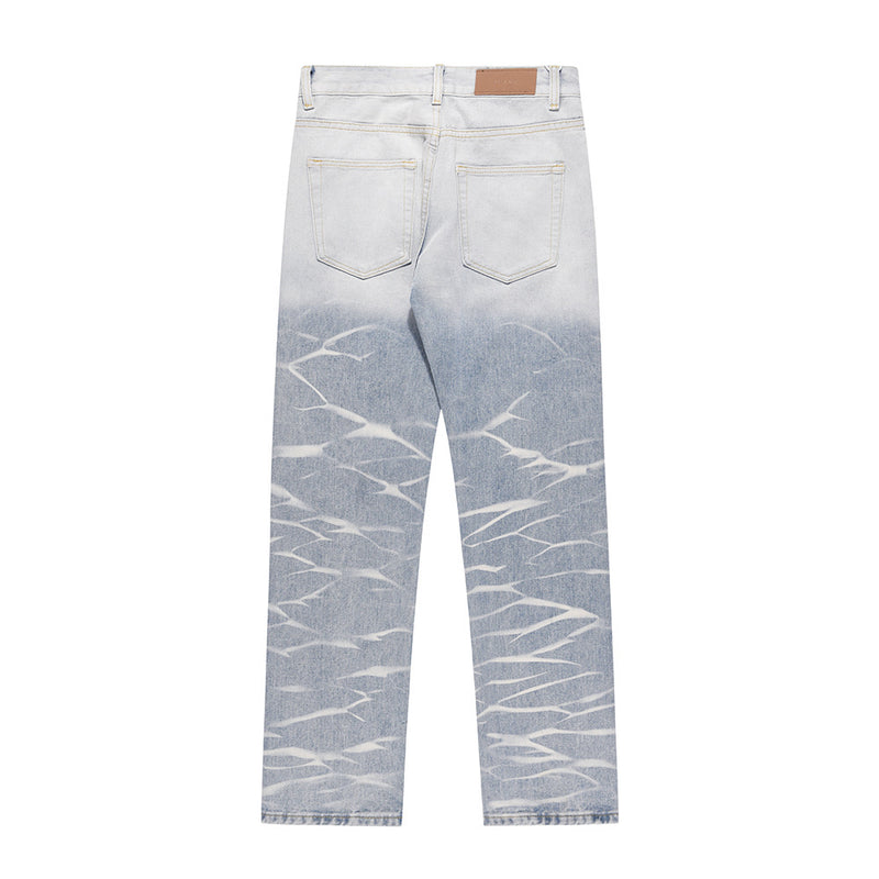 Men Jeans Gradient Color Loose Casual