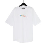 Palm Angle T Shirts Colorful Letter Logo Printing