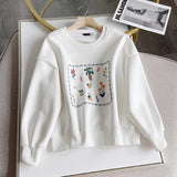 Women Hoodie College Style Embroidery Fashionable Jacket