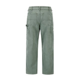 Men Jeans Solid Color Stitching Loose Leisure Workwear
