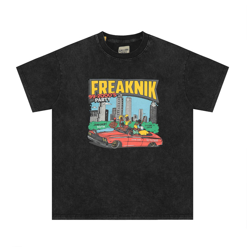 Gallery Dept T Shirts Car Painted Print Washed Short Sleeve plus Size