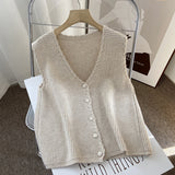 Women Vest Knitted Vest Cardigan Women's Loose