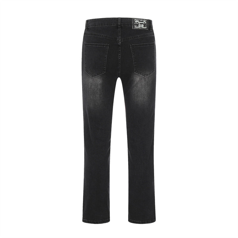 Men Jeans Zipper Slit Loose Casual
