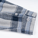 Men Long Sleeved T Shirt Plaid Shirt Men Long Sleeve Loose-Fitting Shirt Coat Casual Polo Collar