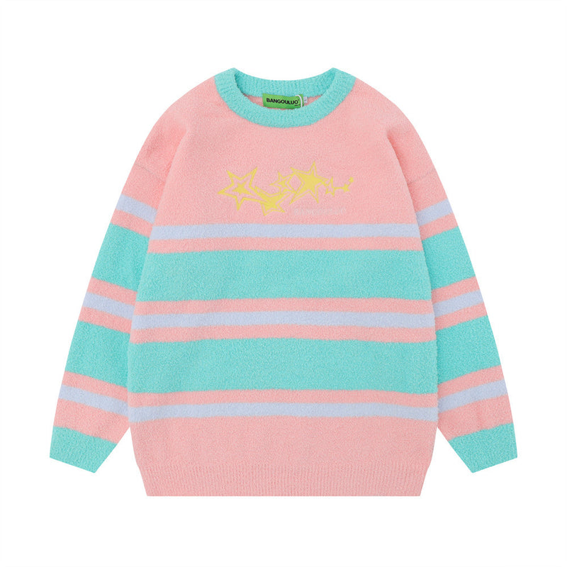 Men Sweater Fleece-Lined Thickened Winter Knitting Sweater