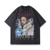 Men T-shirt Portrait Printing Vintage Loose