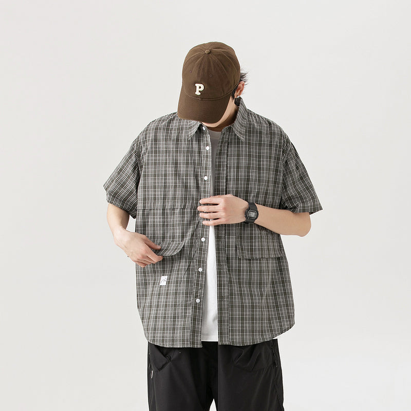 Unisex Shirt Plaid Loose Leisure All-Matching