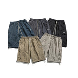 Unisex Shorts Retro Workwear Shorts Embroidered Loose