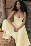 Women Dress Summer French Retro Spaghetti Straps Dress