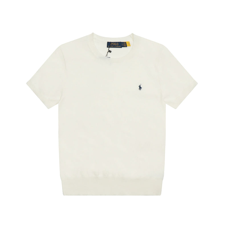 Ralph Lauren Knitted sweaters Ralph Lauren Knitted Short Sleeved Shirt RLl Pony Standard Knitted Twist Embroidered Short Sleeve Top T-Shirt