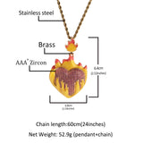 Jewelry Drip Oil Love Sweater Necklace Drip Oil Luminous Ice and Fire Spectrum St. Valentine's