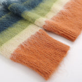 Men Sweater Color Striped Crew Neck Sweater Idle Style