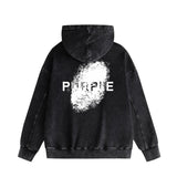 Purple Brand Distressed Hoodie Fashion Old Loose Hooded Sweater
