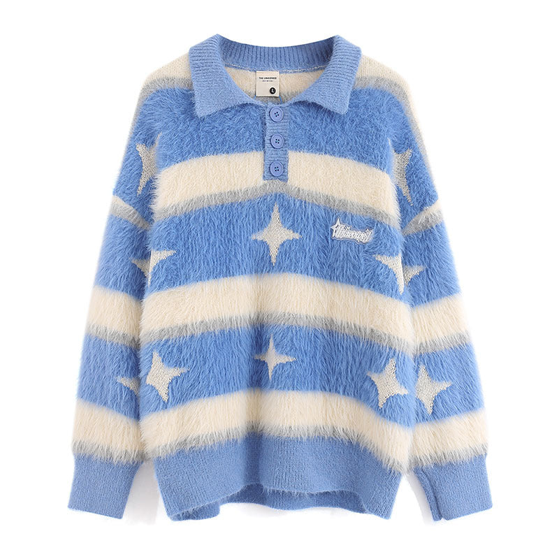 Women Sweater Vintage Knitted Top Oversize Soft Idle Style