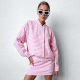 Women Co-Ords Woolen Plaid Autumn and Winter