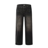 Men Jeans Retro Gradient Distressed Loose