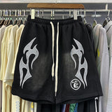 Hellstar Shorts simple mud print washed old loose casual shorts