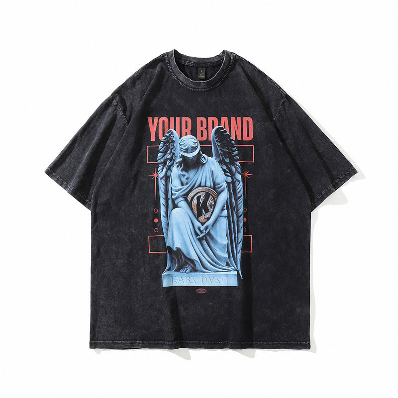 Men T-Shirt Retro Distressed Loose