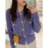 Women Knitted Cardigan Soft College Style Sweater