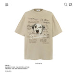American vintage street T-shirt cotton vintage men's summer loose
