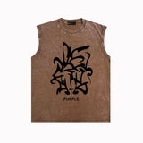 Purple Brand Distressed Tank T Shirts Distressed Sleeveless T-shirt Vest
