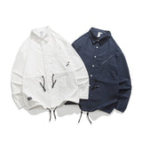 Unisex Shirt Solid Color Loose Casual Jacket
