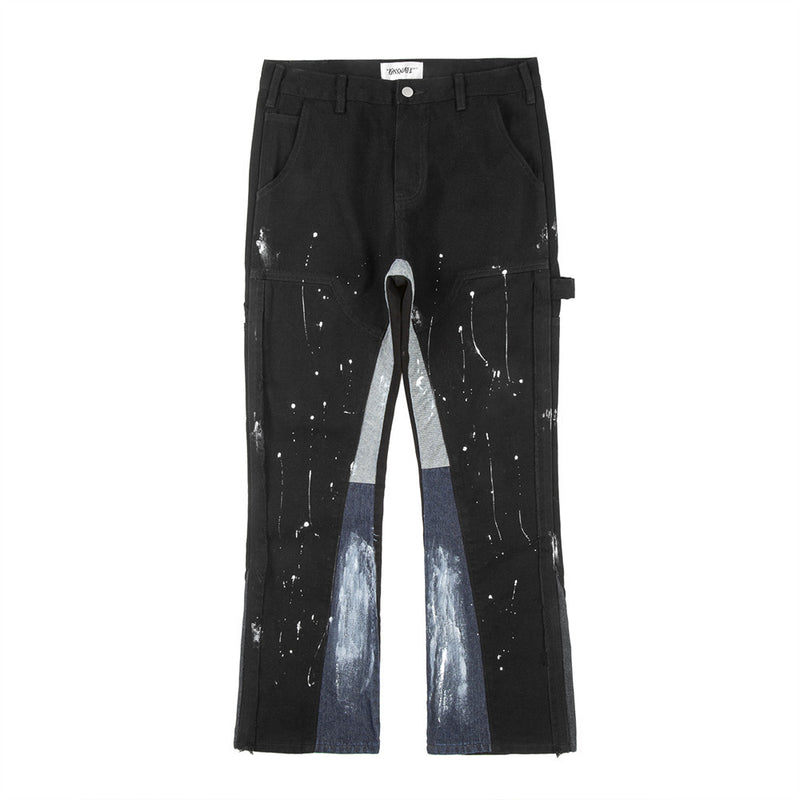 Men Jeans Splash Ink Loose Personality Design