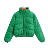 Women Cotton Coat Imitation Leather Jacket Thickened
