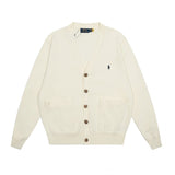 Embroidered button v-neck cardigan