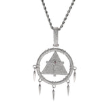Jewelry Game King Millennium Wisdom Wheel Pendant Necklace Copper Inlaid Zircon Yu-Gi-Oh! Royalty Dog Tags Far East