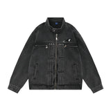 Men Fleece Lined Hoodie Spring and Autumn Denim Jacket Men Vibe Washed and Worn Denim Jacket