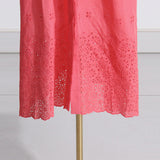 Bohemian Dress Simple Casual Solid Color Hollow out