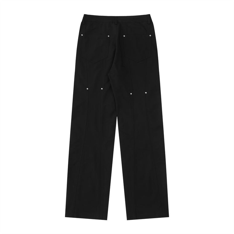 Men Jeans Solid Color Stitching Loose Leisure All-Matching