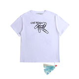 Ow T Shirts Irregular Lines Arrow Print Men and Women
