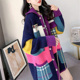 Women Knitted Cardigan Loose Casual College Style Sweater