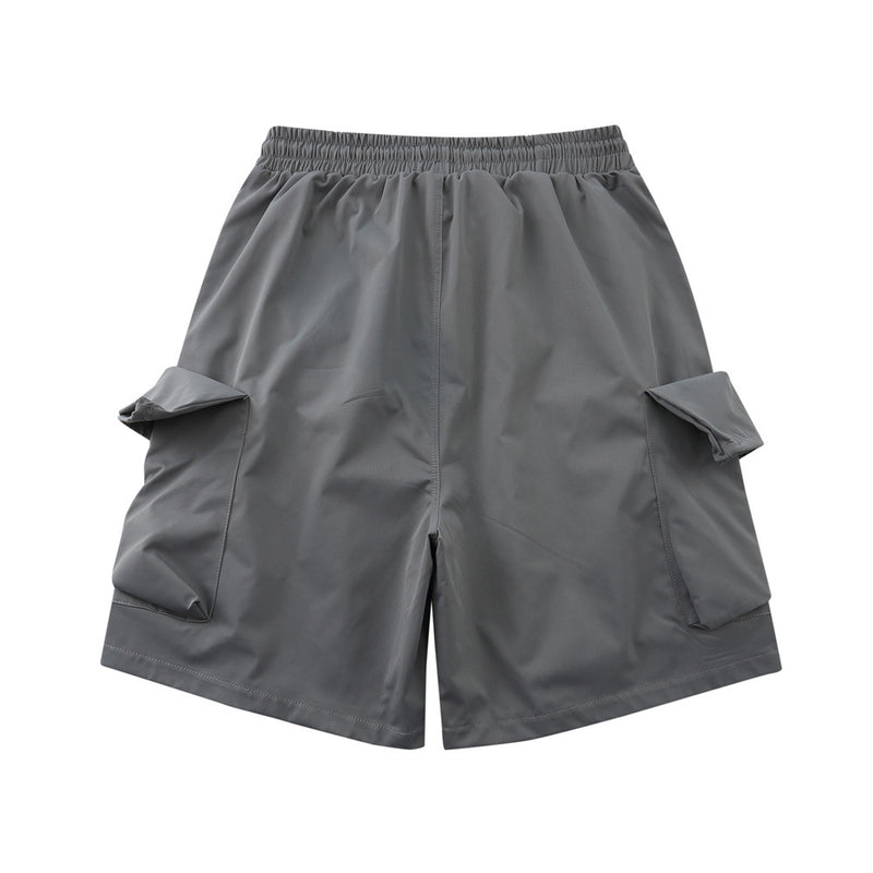 Men Shorts Solid Color Multi-Pocket Workwear Shorts Loose