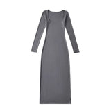 Women Dresses Skinny Sheath Stretch Long Sleeve Dress