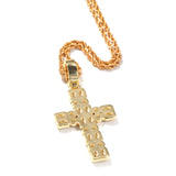 Jewelry Gold Plated Zircon Cross Pendant Necklace Crosses Spectrum St. Valentine's