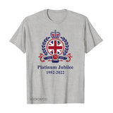 Inspired by Queen's Platinum Jubilee 2022 Elizabeth 70 Years T-shirt Printed round Neck Short Sleeve T-shirt