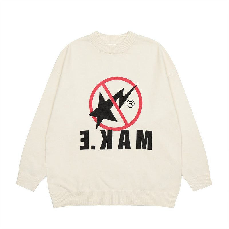 Men Sweater No Pattern Sweater Loose Sweater