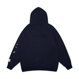 Gallery Dept Hoodie Embroidery Letter Splash Ink Wash Hooded Sweater Cardigan Jacket