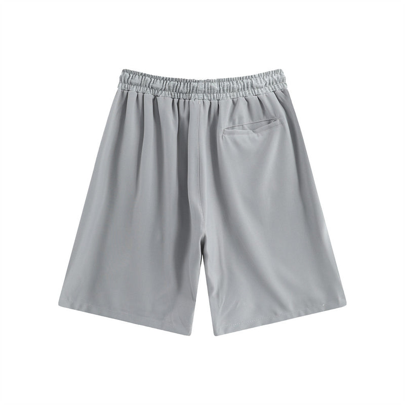 Men Shorts Zipper Stitching Casual Loose Sports