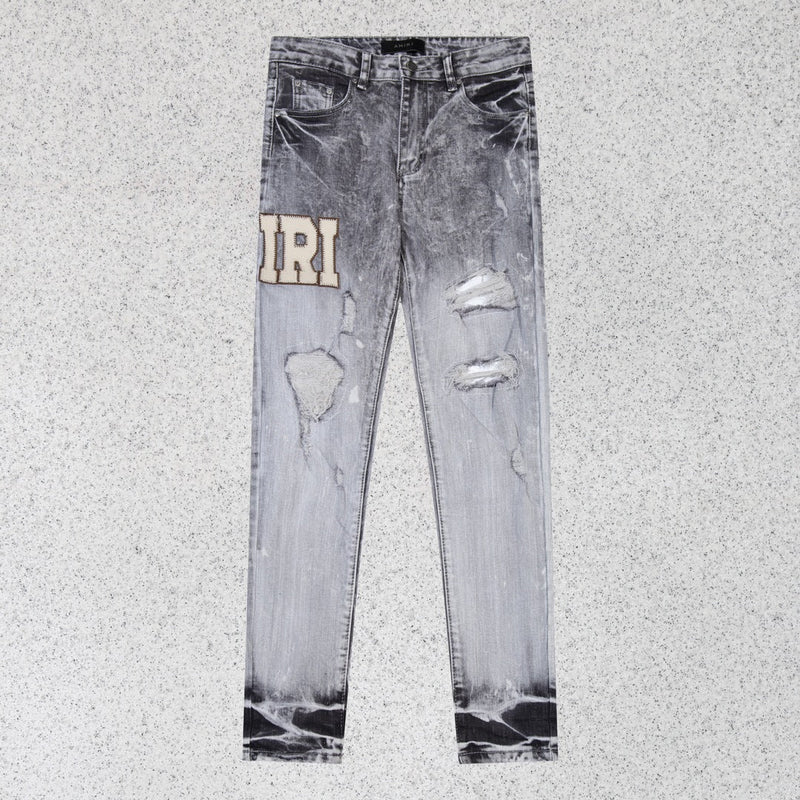 Amiri Jeans Trend Gradual Change Color Ripped Jeans