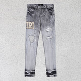 Amiri Jeans Trend Gradual Change Color Ripped Jeans
